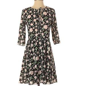 Erin Fetherston Floral Black A-Line Dress Size 0